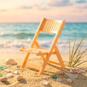 Mini Chair Mobile Stand Holder – Foldable & Portable Peach Phone Stand