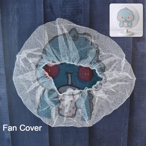 Cartoon Fabric Mesh Fan Cover – Elastic Fit & Child Safe