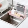 Kitchen Sink Organizer Rack with Towel Holder & Drain Tray