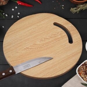 Wooden Round Chopping Board – Durable Bamboo Kitchen Board | Quickslice
