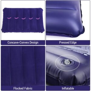 Inflatable Travel Pillow – Velvet Air Comfort (Blue) | PillowTrek