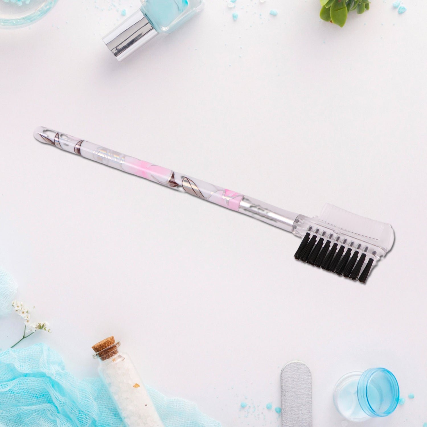 Makeup Brush Set – 5-Piece Floral Face, Eyes & Lips Kit