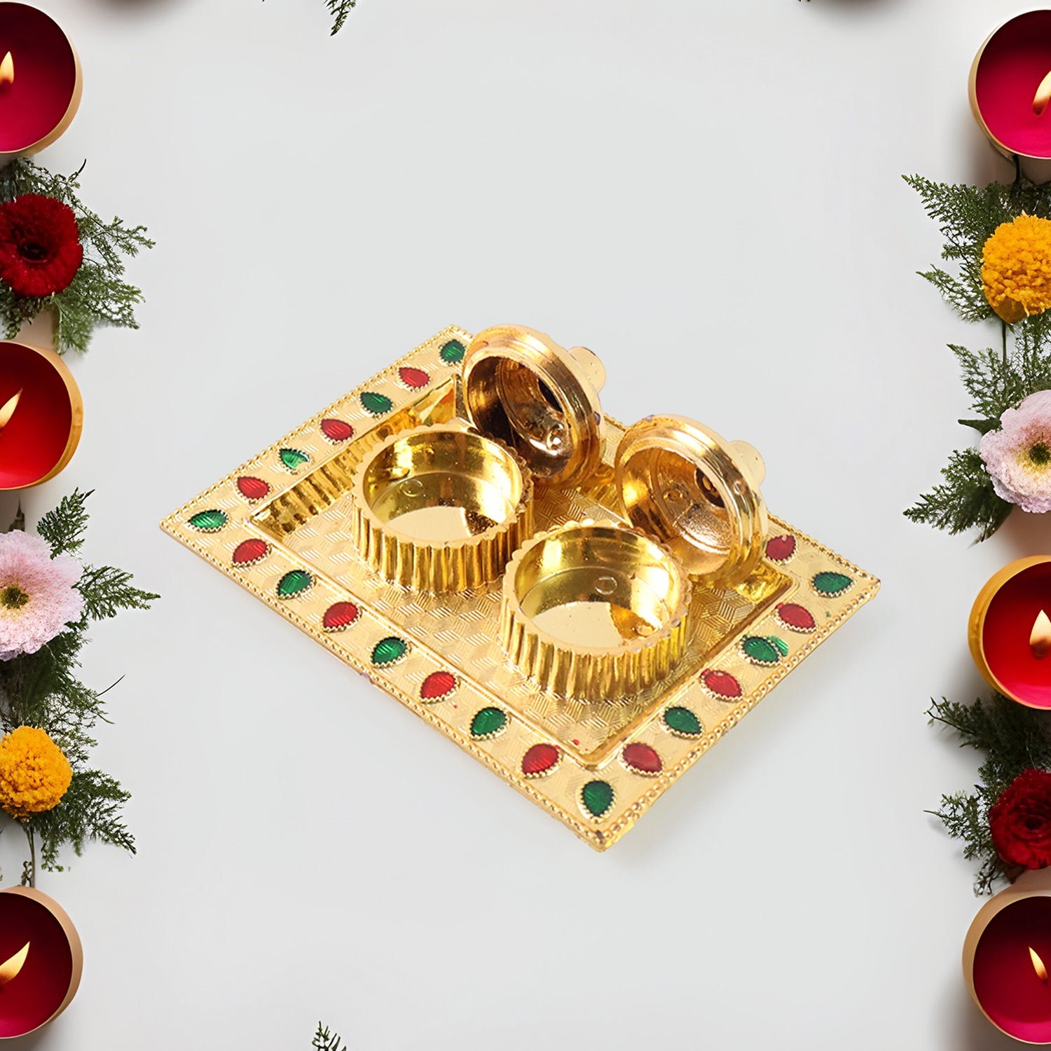 Raksha Bandhan Pooja Thali – Festive Plastic Kumkum Holder | CookAura