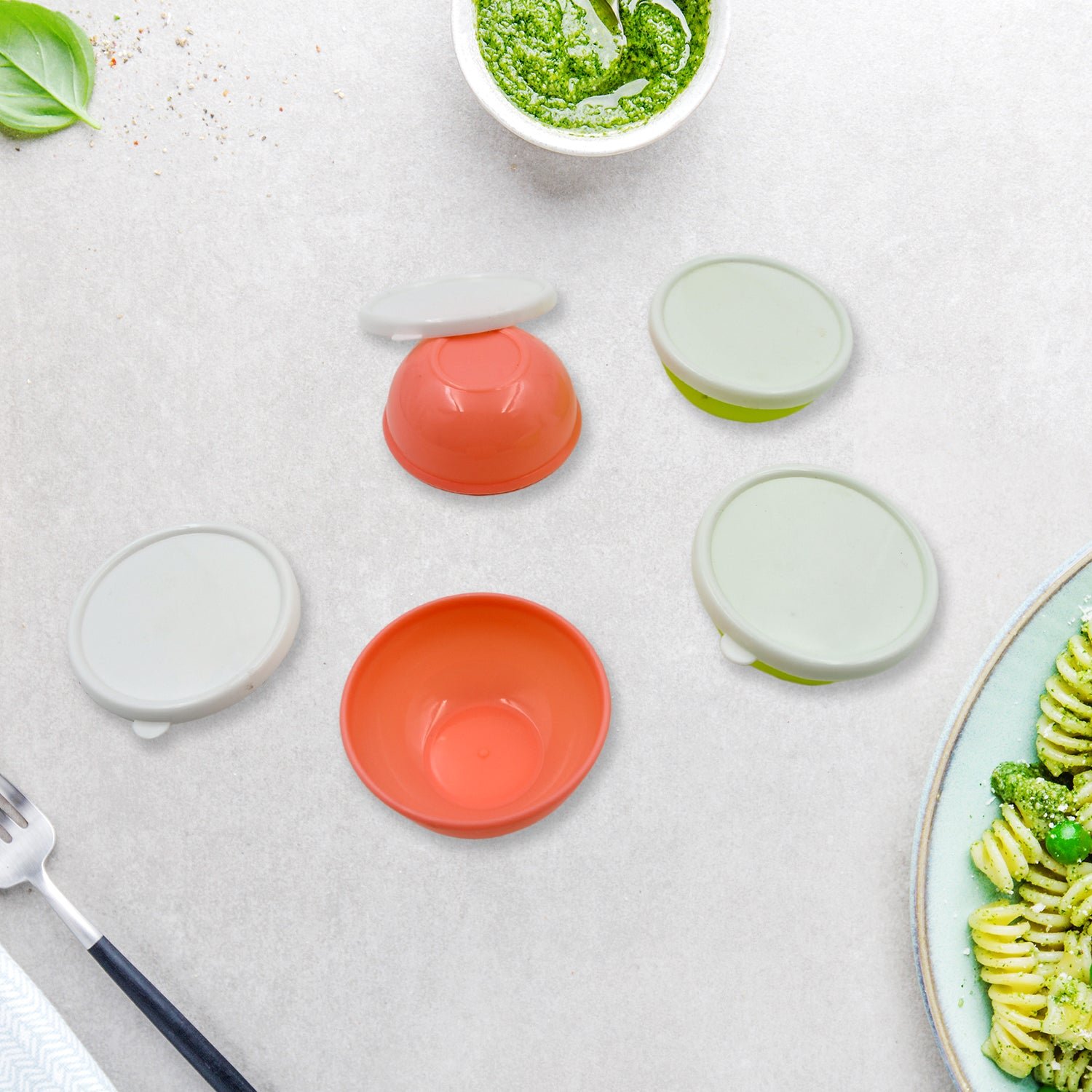 Small Plastic Bowls with Lids – 4-Pc Microwave Safe Katoris | Jiaqi
