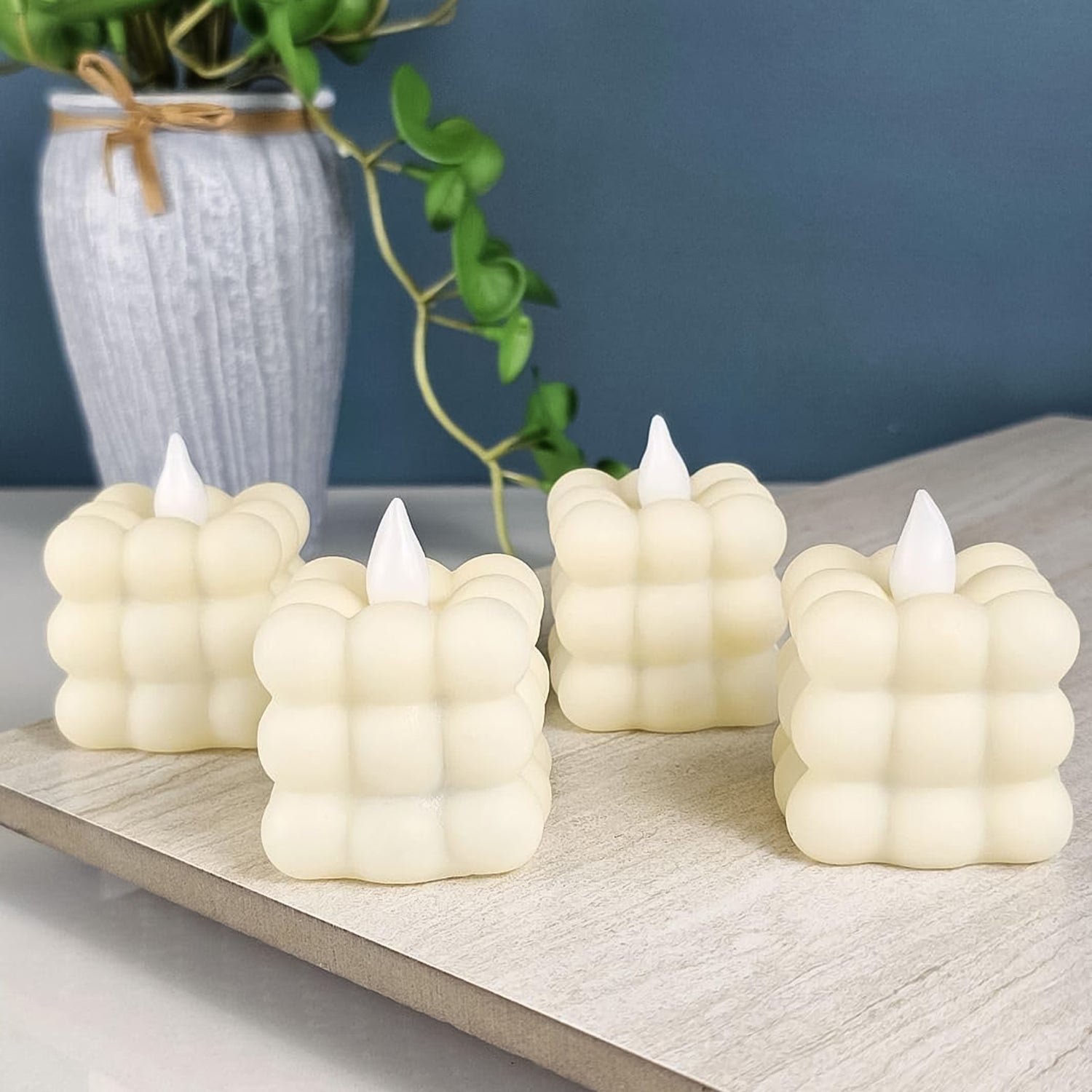 LED Flameless Cube Candles – Set of 24 Decorative Lights