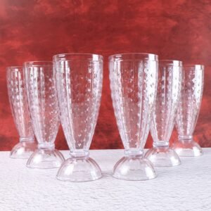 Plastic Milkshake Glass Set – Durable 400ML Plastic Tumblers (6 Pieces)
