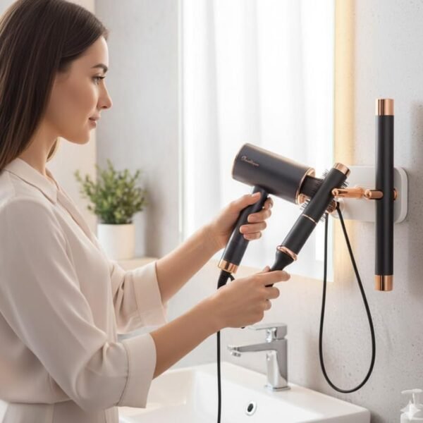 Wall Mount Hair Dryer Holder – Space-Saving & Heat Resistant