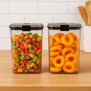 1200 ML Airtight Food Storage Container Set – 2 Piece Durable Plastic