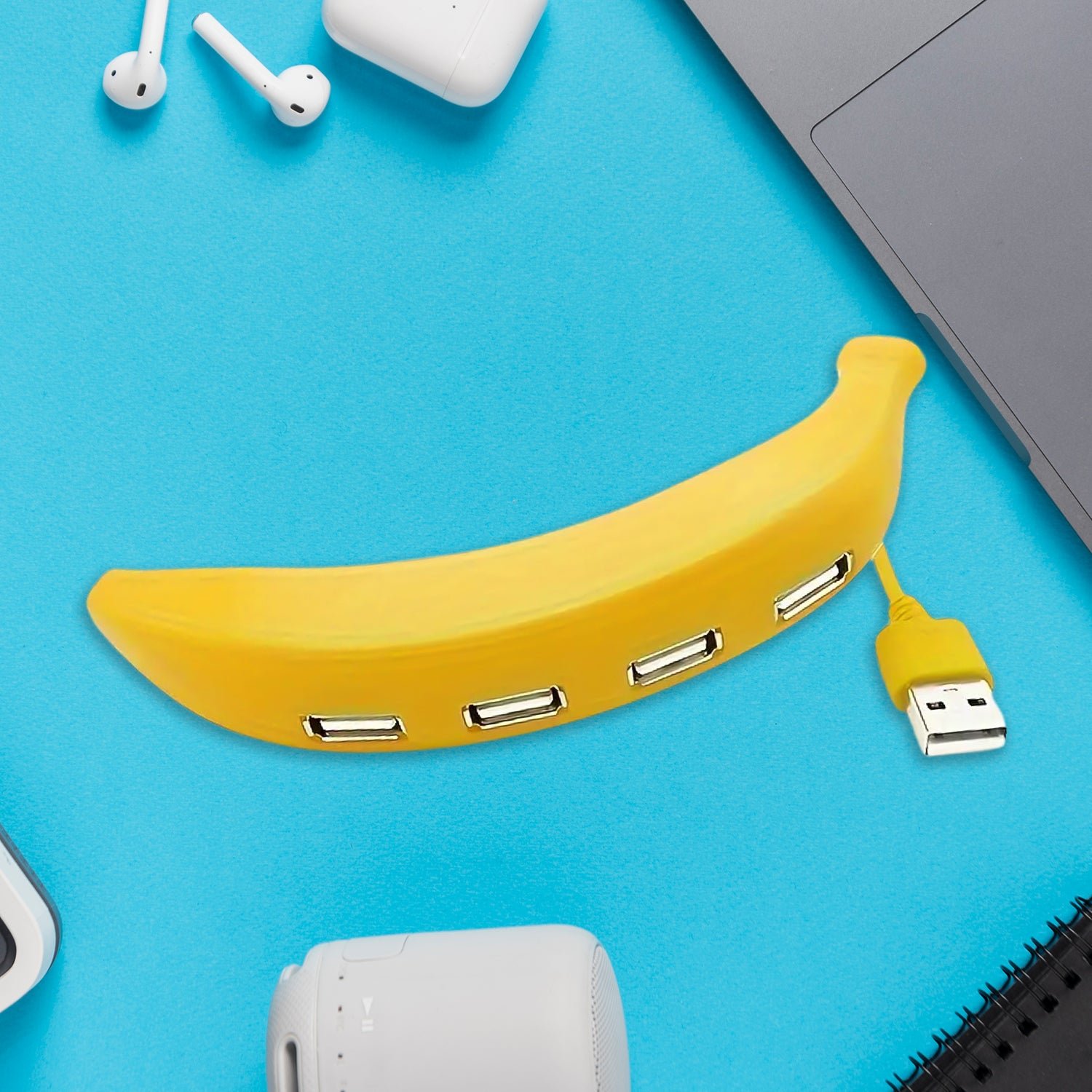 Banana Shape USB Hub – 4-Port 2.0 Splitter | Wiregenix