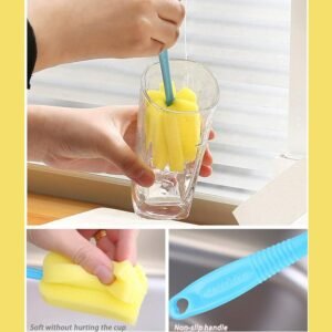 Sponge Cup Washing Brush – 20cm Kitchen Cleaning Tool | Velvet Wipe