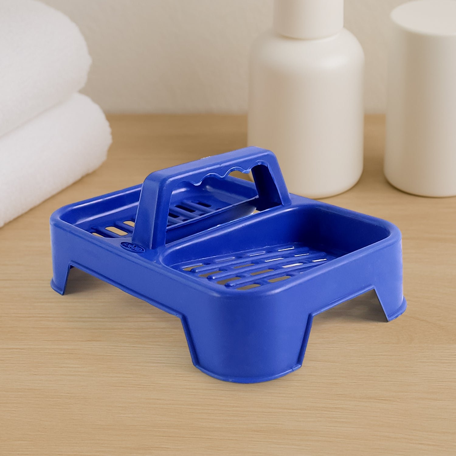 Double Soap Dish Stand – 2-in-1 with Handle & Drainage