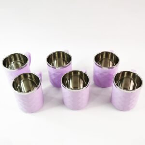 Stainless Steel Tea Cup Set – Elegant 200 ml Double Wall Design