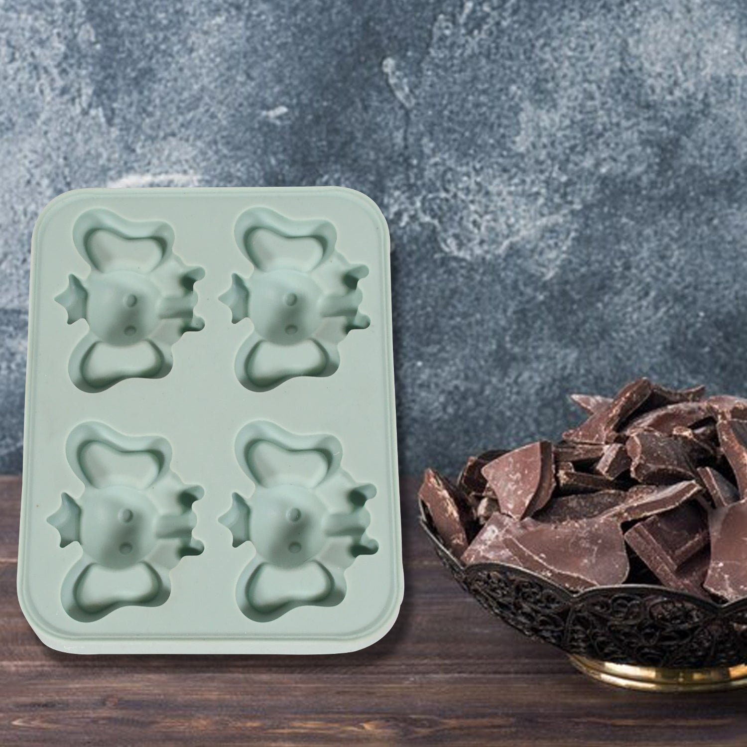 Cartoon Ice Cube Tray – 4-Grid Silicone Mould | Indo Glow
