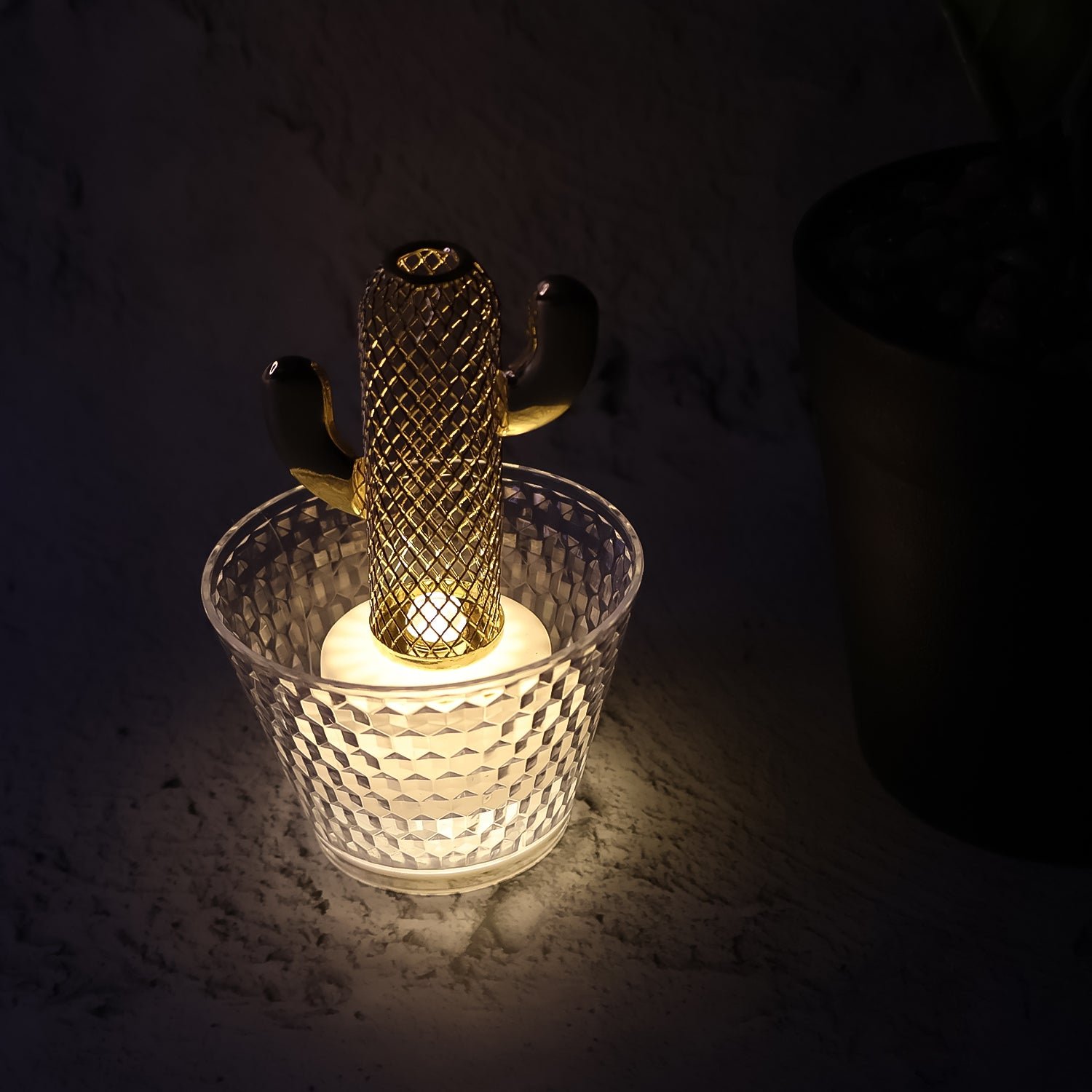 LED Flameless Decorative Candles – Cactus Design, Warm White Glow