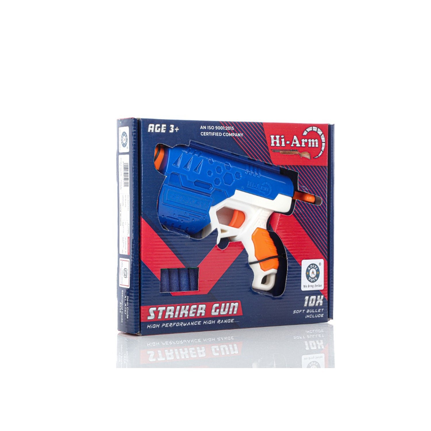 Foam Bullet Gun – ABS Plastic, 10 Suction Darts for Kids | Aditi