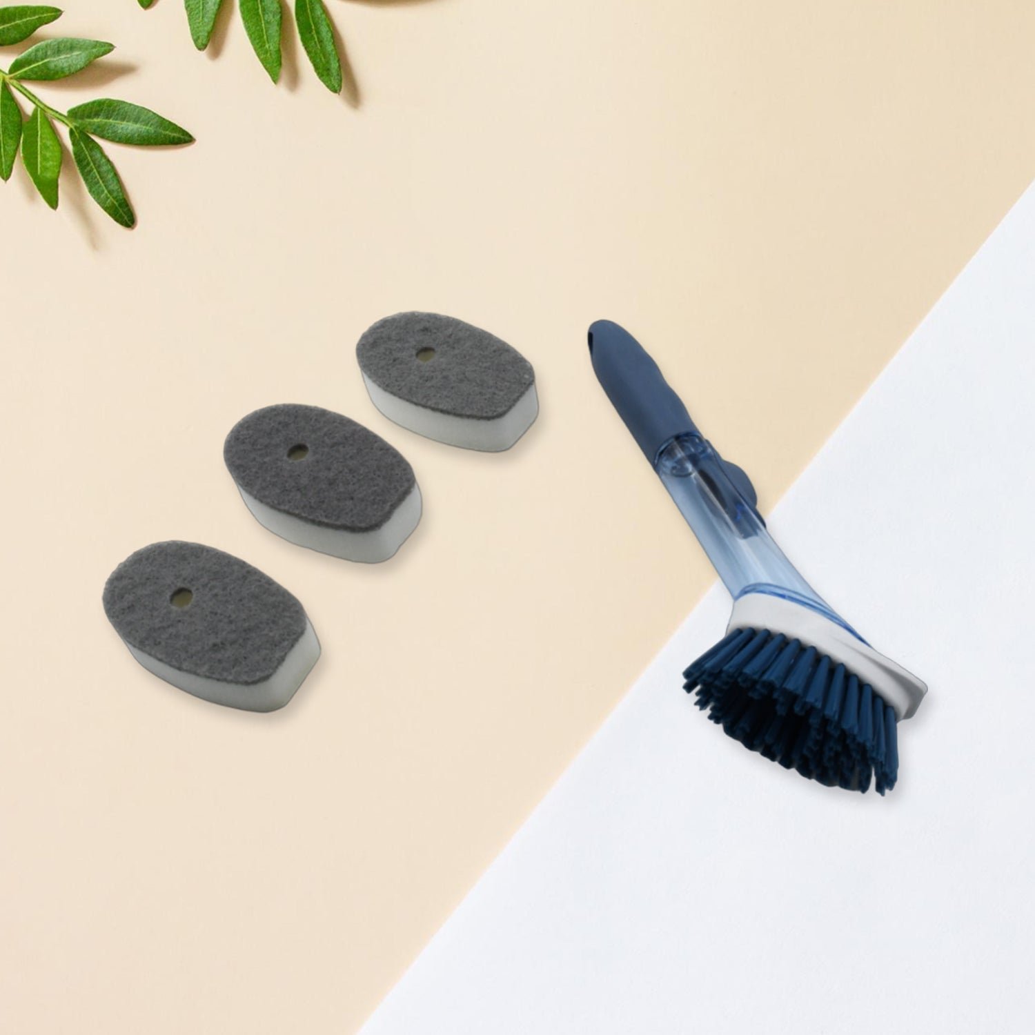 Soap Dispensing Dish Brush – 1 Handle & 3 Refills | VelvetBubbles