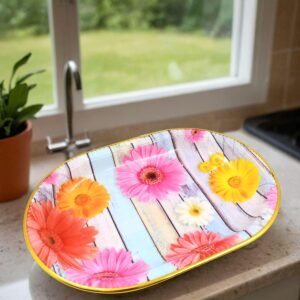 Plastic Serving Tray – Floral Design & BPA-Free | Indo Glow