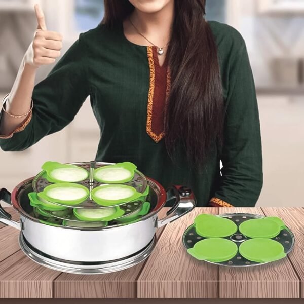Silicone Idli Maker Cups – Non-Stick Food-Grade Moulds (4 Pcs)