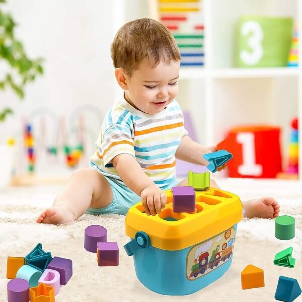Baby Shape Sorter Toy – Geometric Stacking Blocks | Little Learners