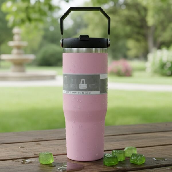 Stainless Steel Travel Tumbler – 900 ML Insulated with Handle