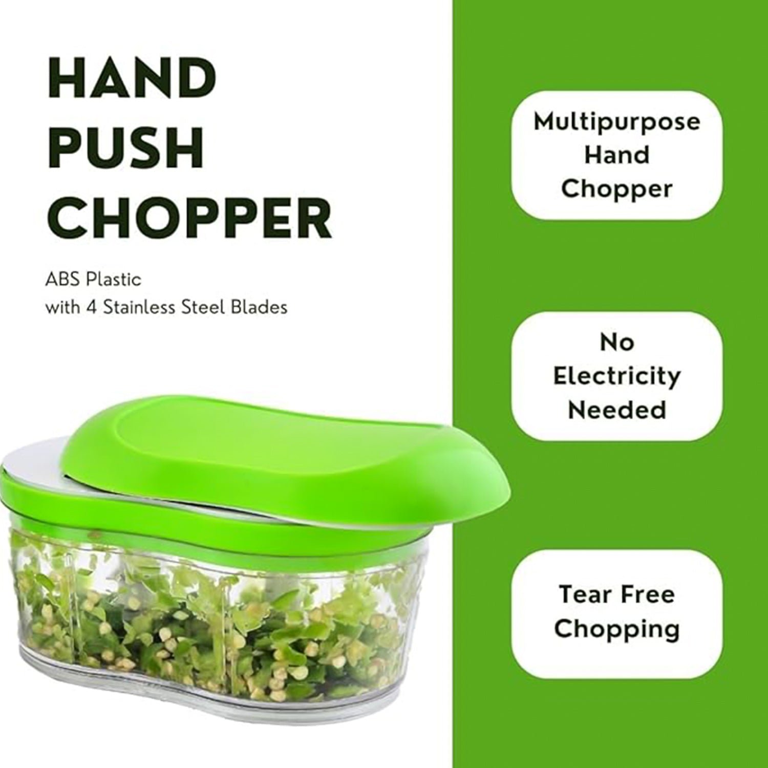 Garlic & Vegetable Chopper – Manual Hand Push for Quick Prep