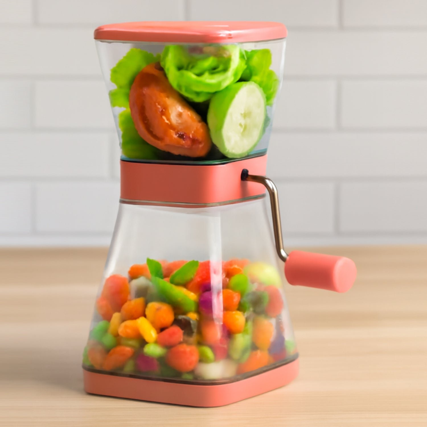 Manual Vegetable Cutter – Sharp Blades & Locking Lid
