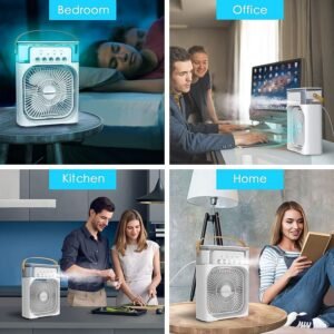 Portable Air Cooler Fan – Personal Cooling with 7-Color Light