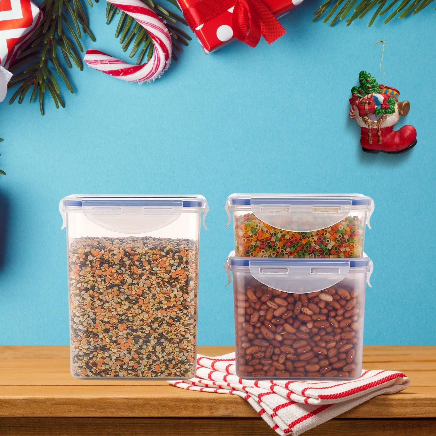 Airtight Food Storage Containers – Set of 3 with Leak-Proof Lids | Organivo