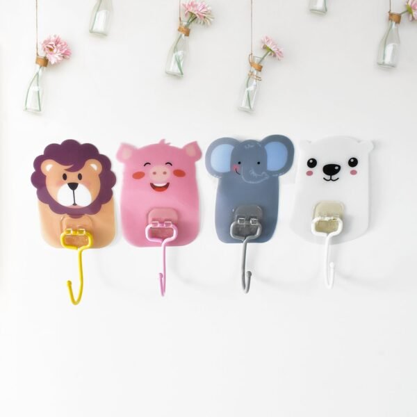 Wall Mounted Cartoon Hooks – Self-Adhesive, Kid-Friendly Design