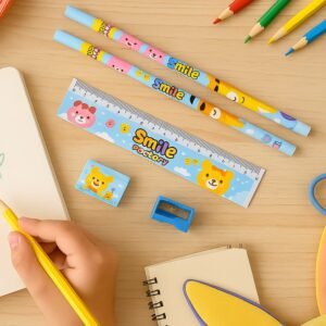 Kids Stationery Set – Wooden 5-Piece School Kit | Writezo