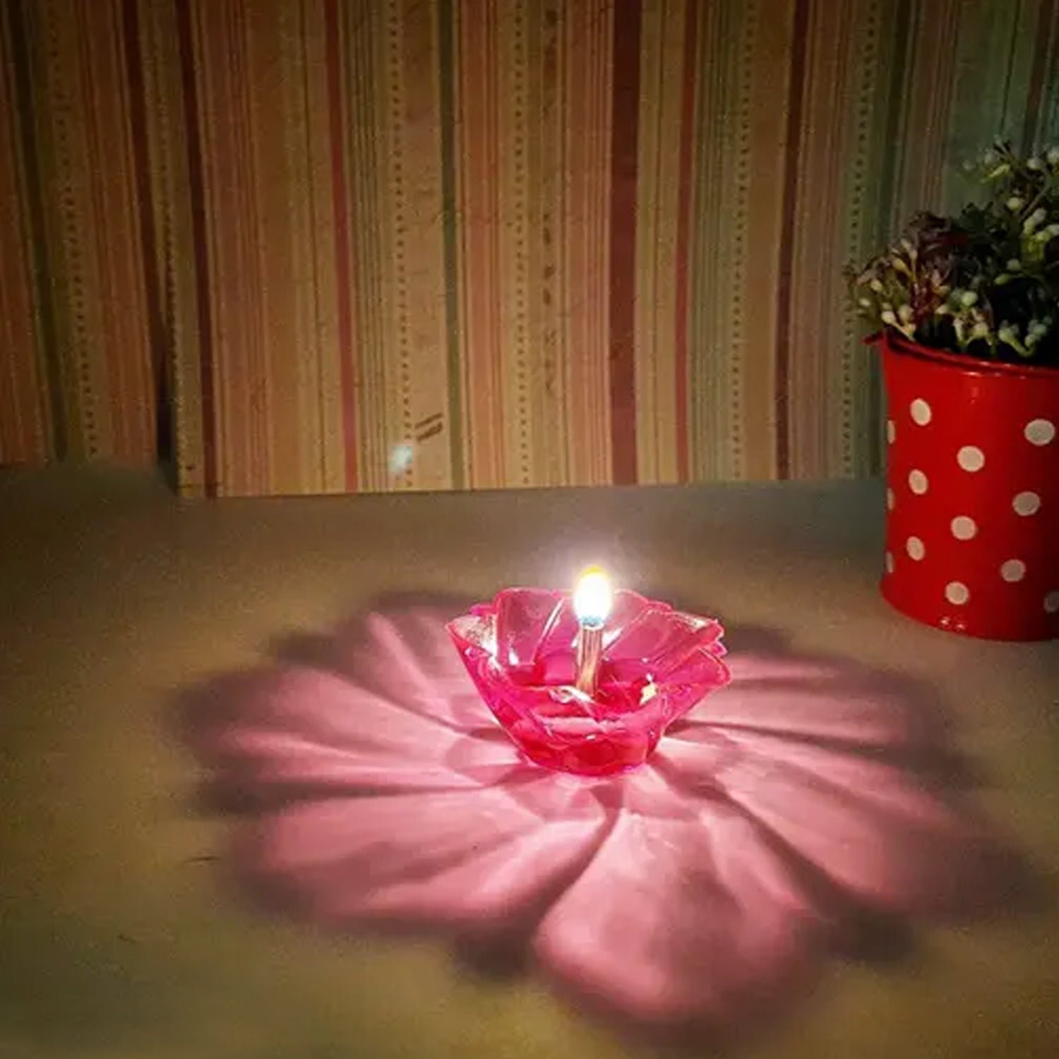 Reflection Diya Set – Colourful Plastic Diyas (12 Pcs) | Indo Glow