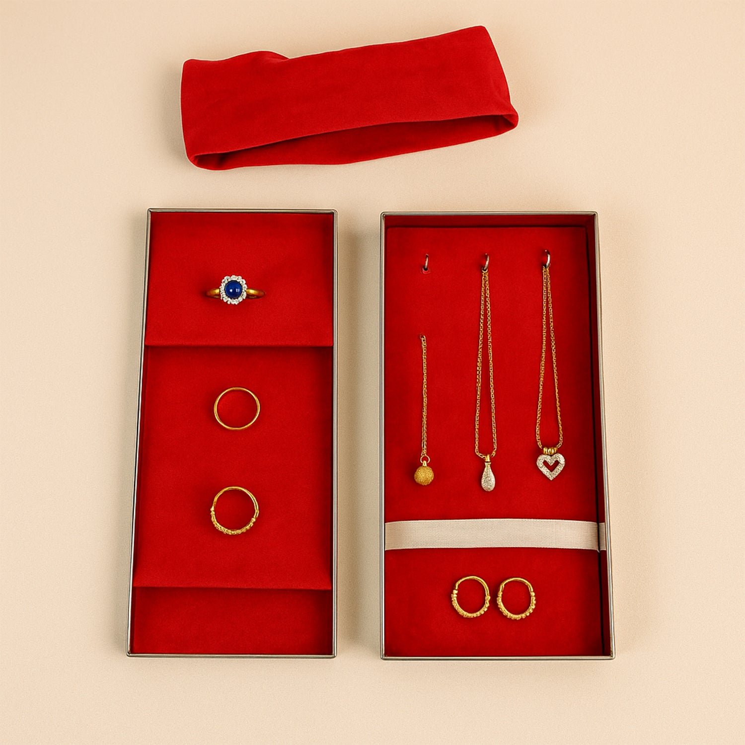 Jewellery Storage Box – Stainless Steel with Velvet & Lock