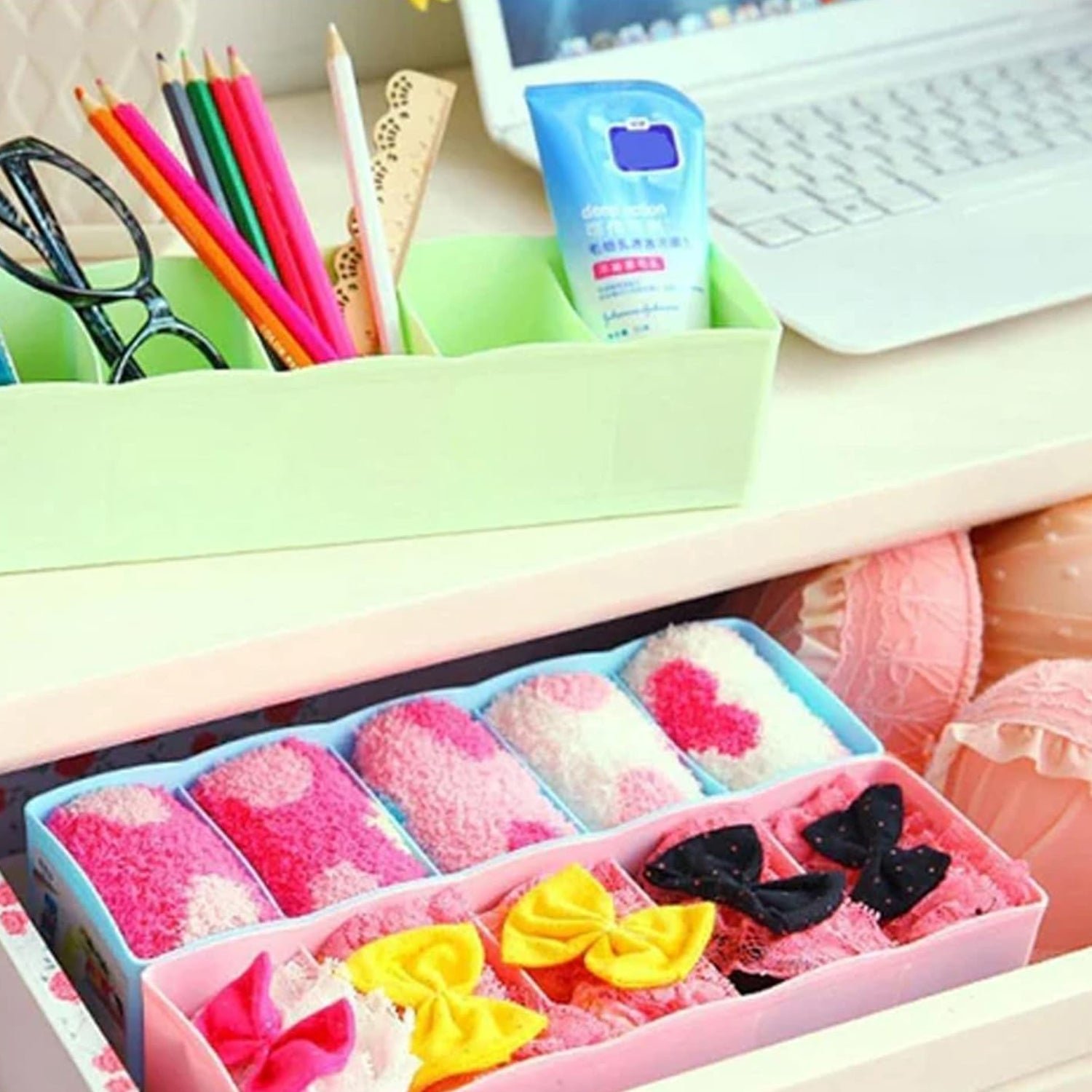 Drawer Organizer Box Set – 5 Grid Compartments (4-Piece) | Organivo
