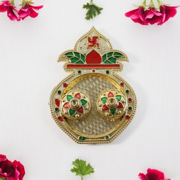 Kalash Shape Kumkum Box – Dual Containers for Pooja Convenience