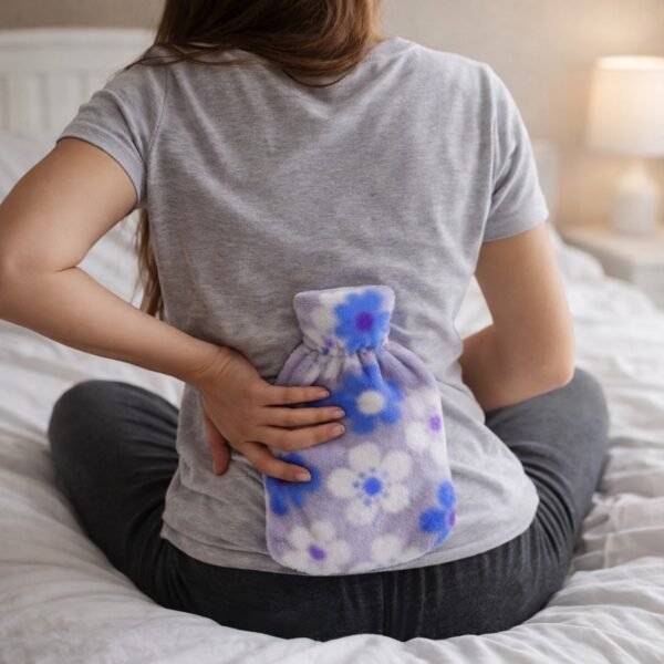 Floral Printed Hot Water Bag – Soft Plush Cover for Pain Relief