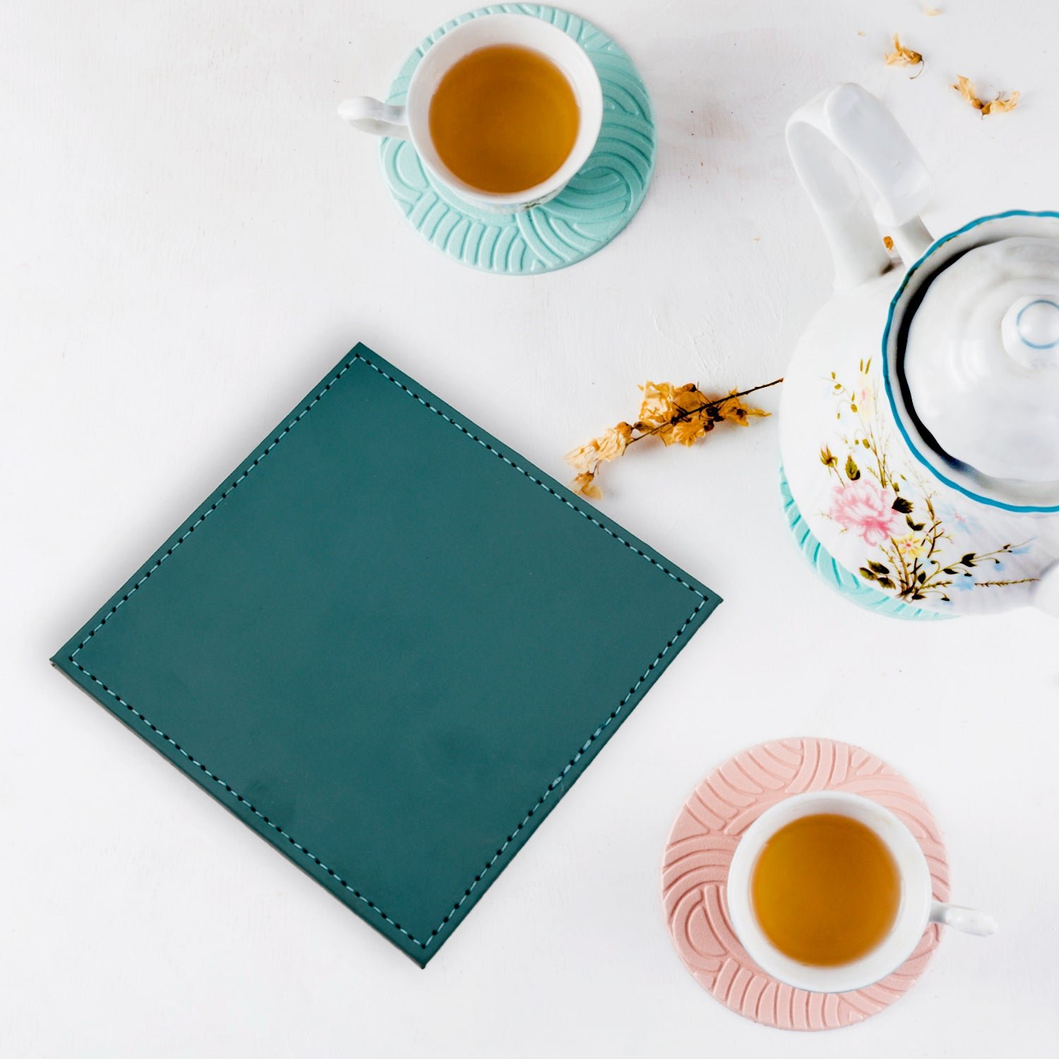 04_e0ca1fa5-d1ec-4f76-9e44-e0dc6a8f6f91 Leather Tea Coasters – Square Set for Dining & Coffee Table | Siplix