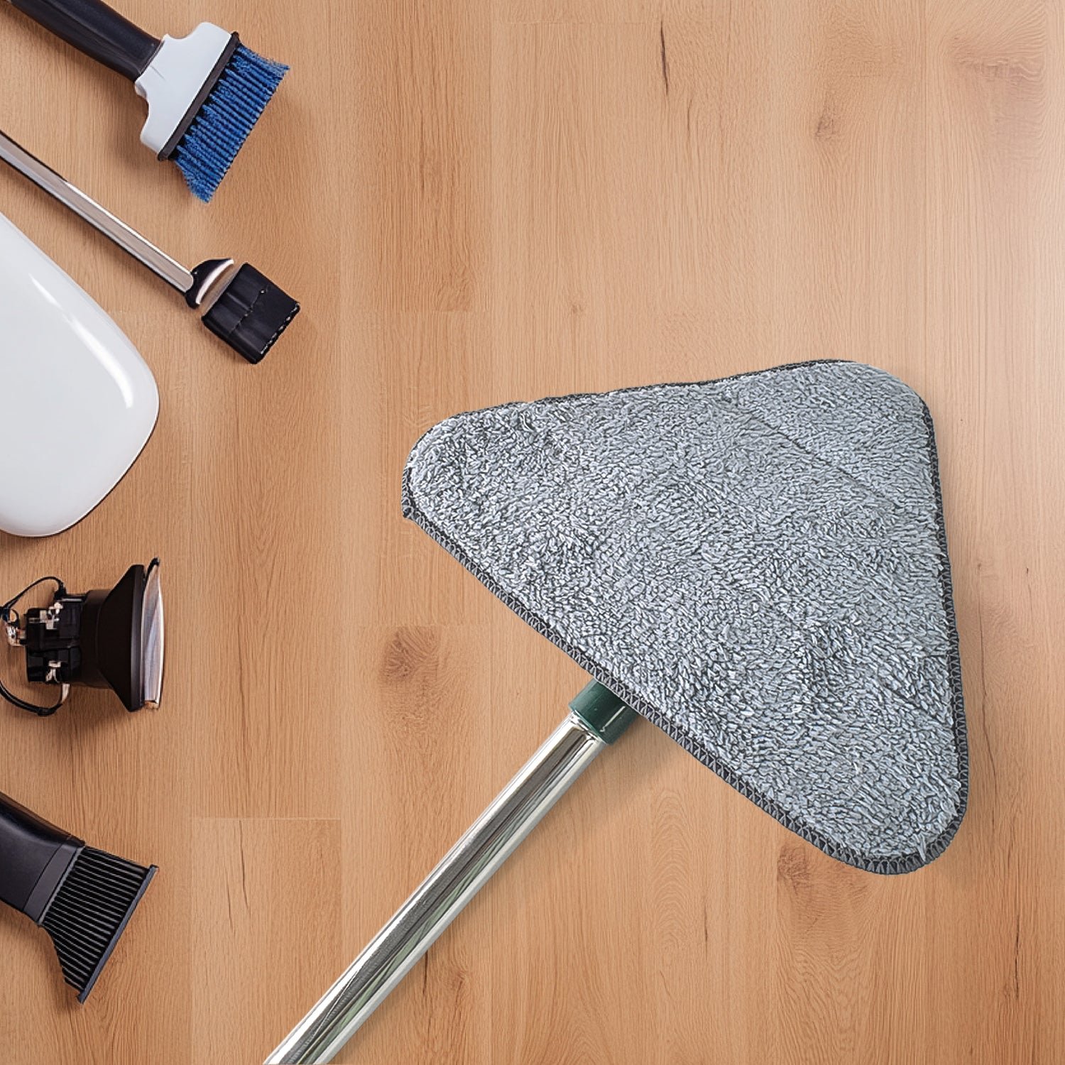Triangle Mop – 360° Rotating Extendable Cleaner | Velvet Wipe