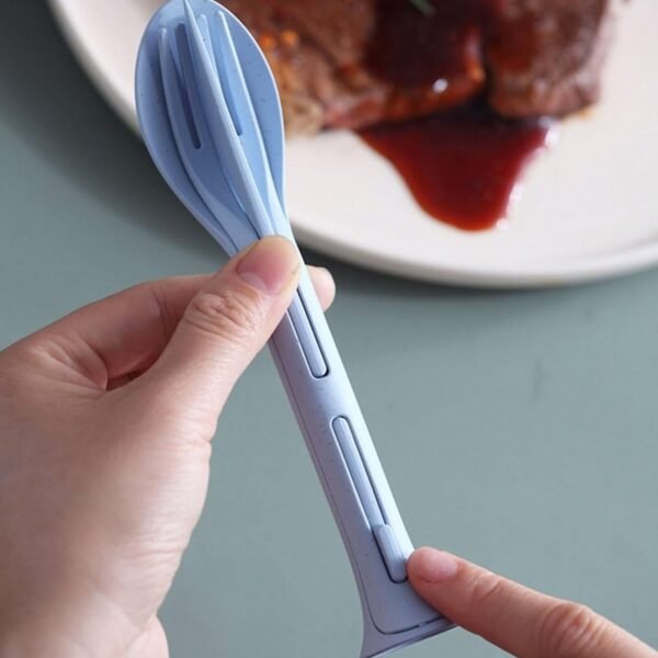 Reusable Cutlery Set – 3-in-1 Spoon Fork Knife | Portable Travel