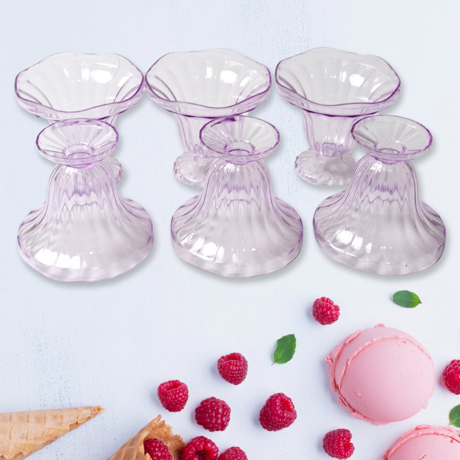 Plastic Ice Cream Bowls – Tulip Design, Set of 6 | Serve Stellar