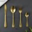 Gold Stainless Steel Cutlery Set – Luxury 24-Piece with Pineapple Stand