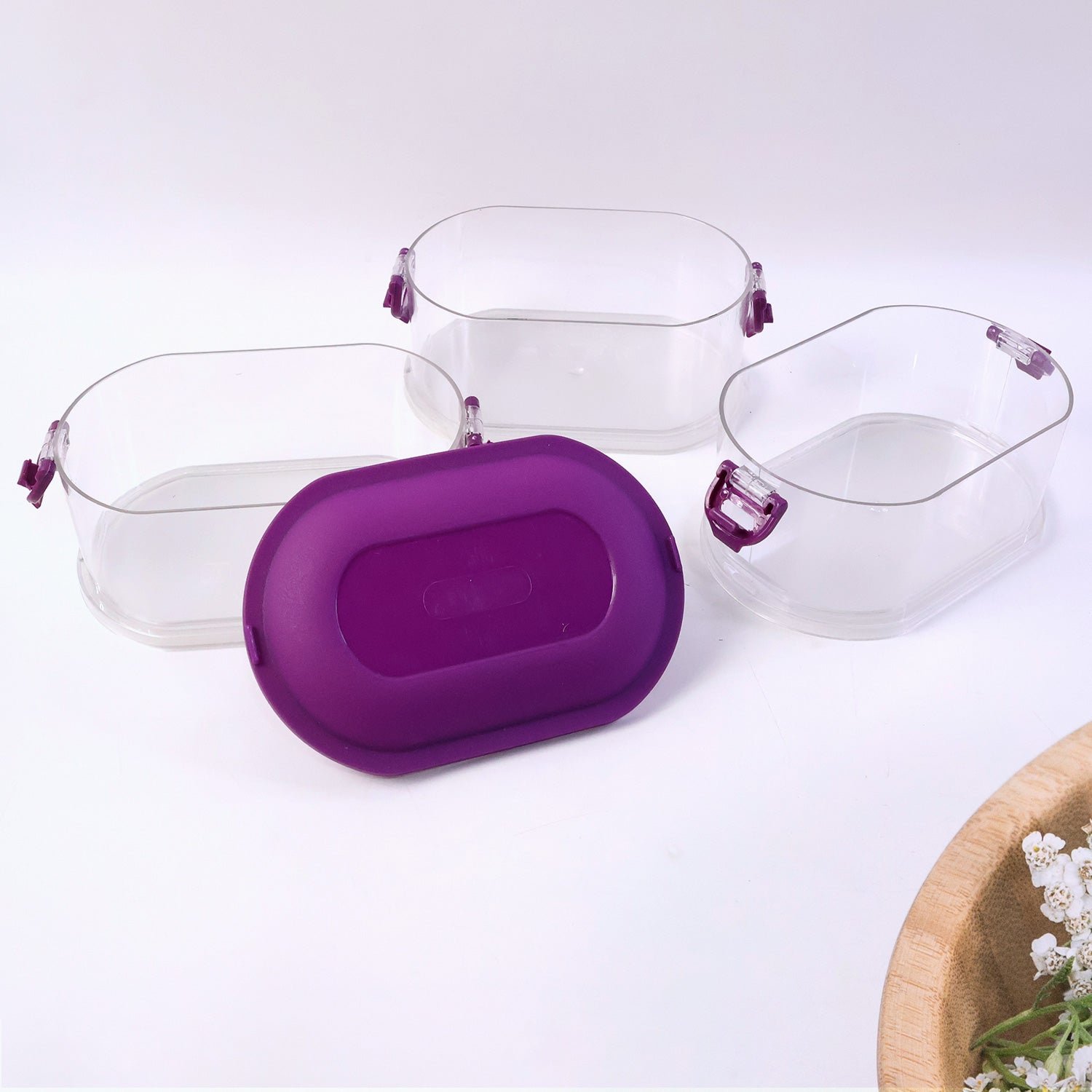 Airtight 3-Layer Stackable Food Storage Containers – Freshness & Space Saving