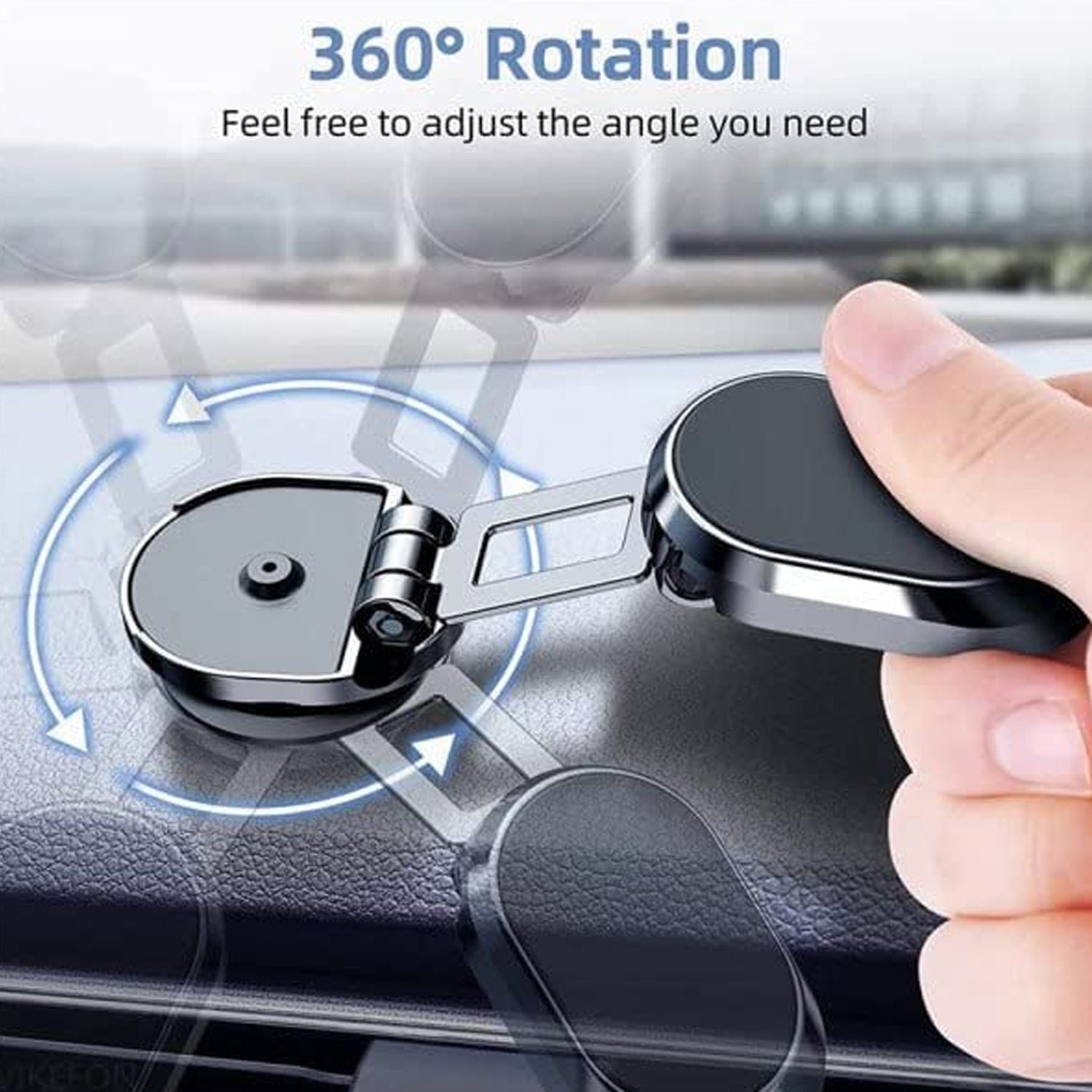 Magnetic Car Phone Holder – 360° Rotating Metal Mount |