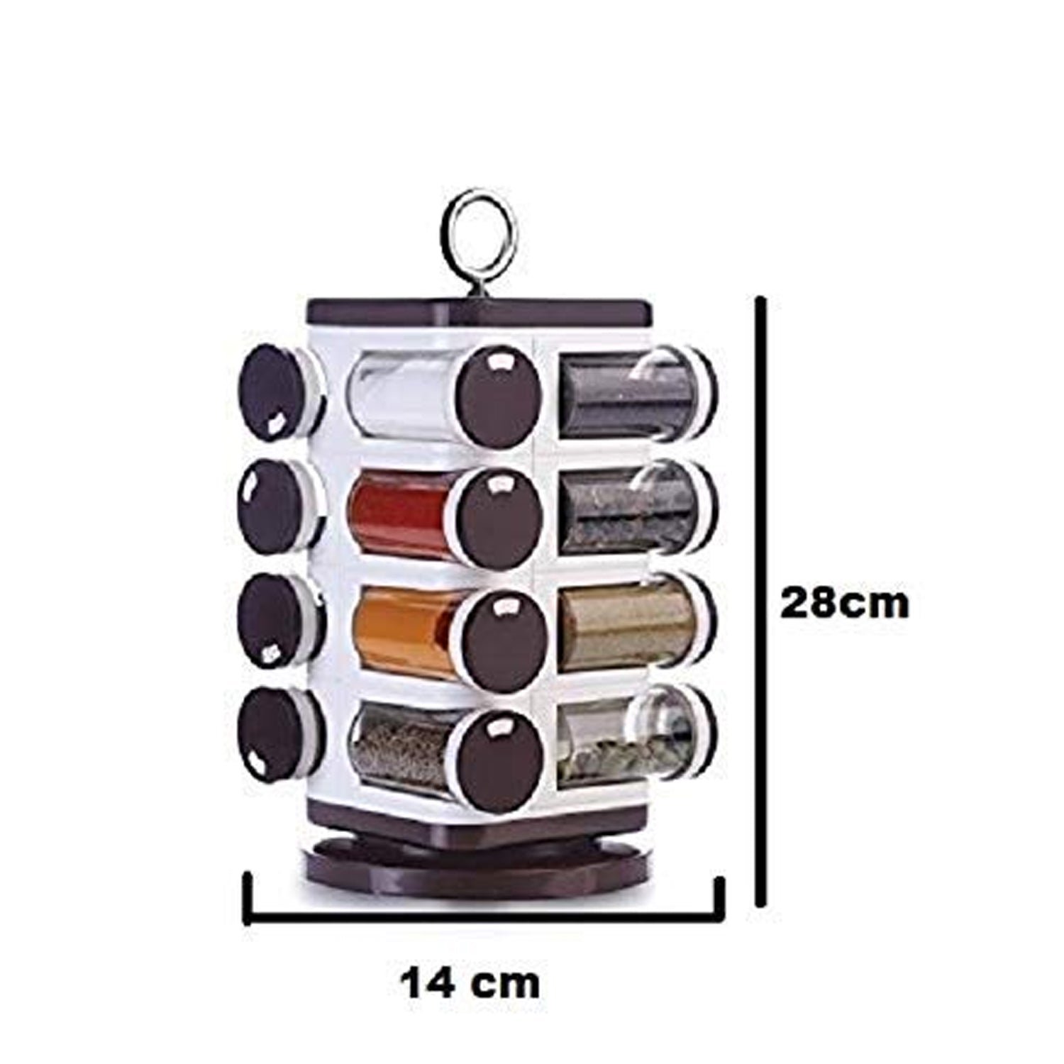 Revolving Spice Rack – 16 PC Plastic Jars, 100ml Each | Ganesh