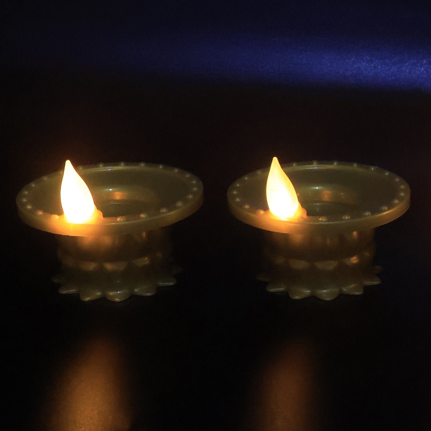 Water Sensor LED Diyas – Set of 12 Flameless Golden Lights