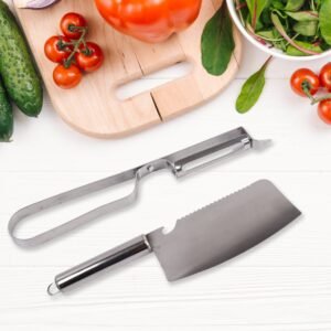 Stainless Steel Kitchen Gadget Set – 5-Pc Peeler, Grater & Slicer