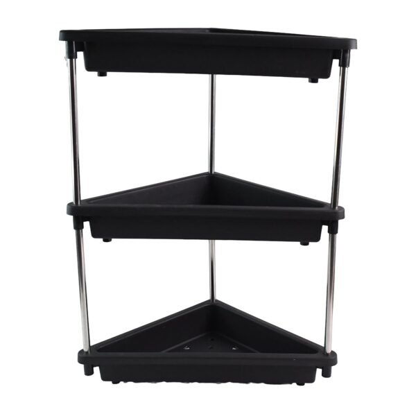 Plastic Corner Storage Rack – 3-Layer Space-Saving Shelf