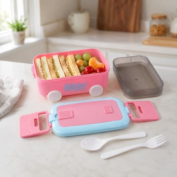 Kids Car Shape Lunch Box with Wheels – Fun and Leakproof Design
