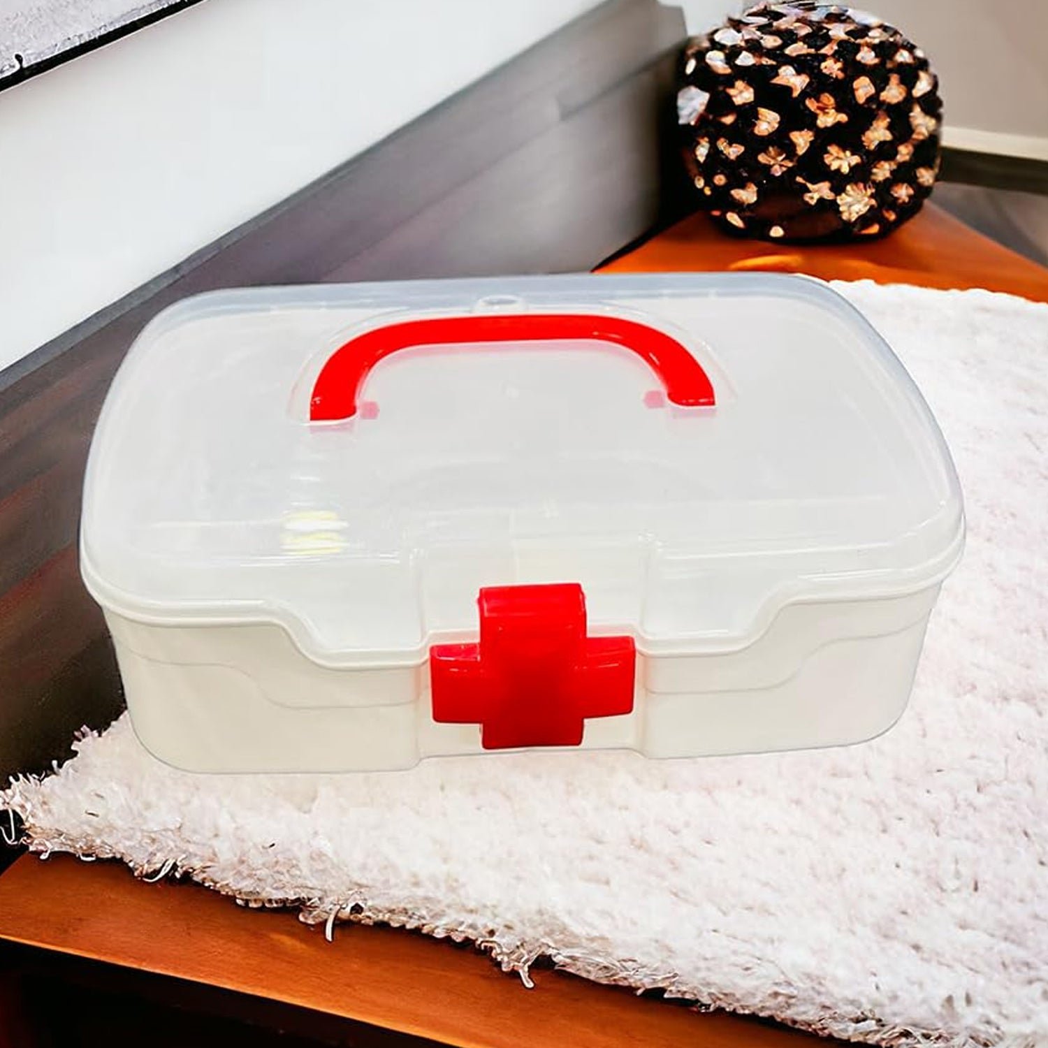 First Aid Box – 3-Compartment Portable Medicine Kit | Organivo
