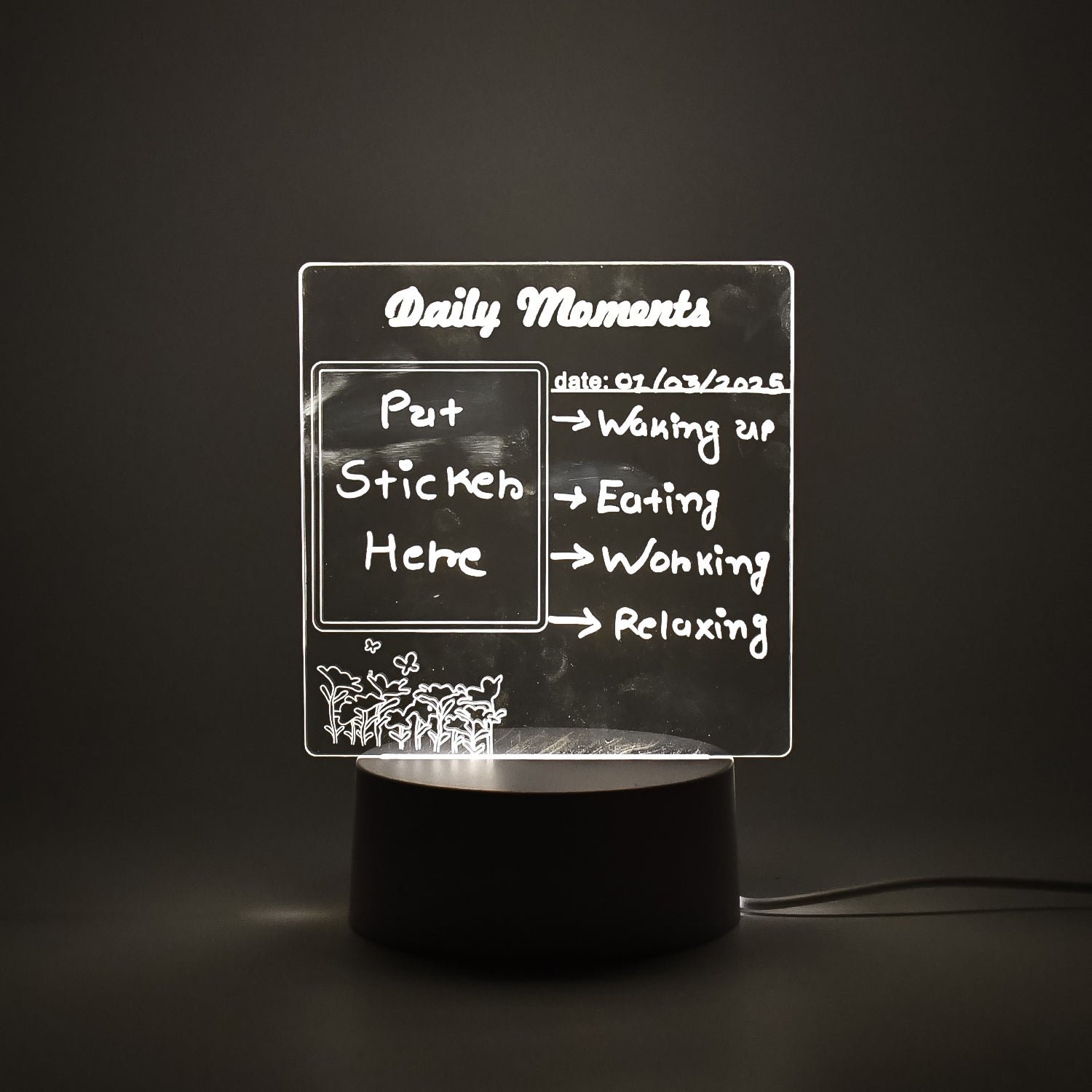 Acrylic Decorative Lamp – 3D Message Board & Night Light | Styleva