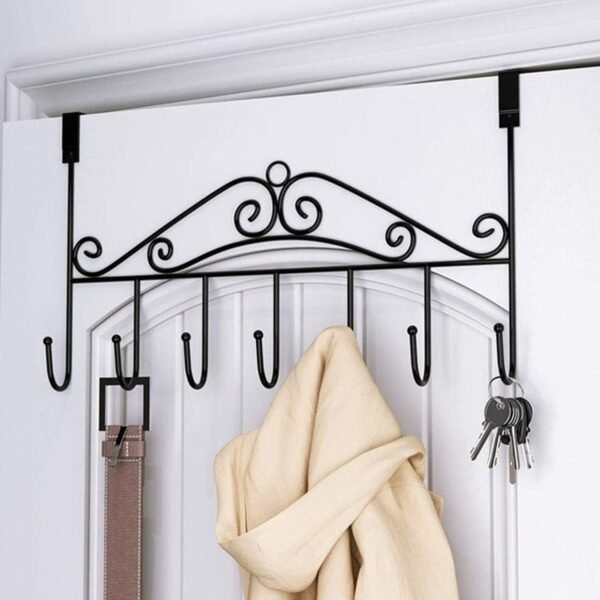 Over Door Hanger Rack – 7 Hooks Metal Organizer | Indo Glow